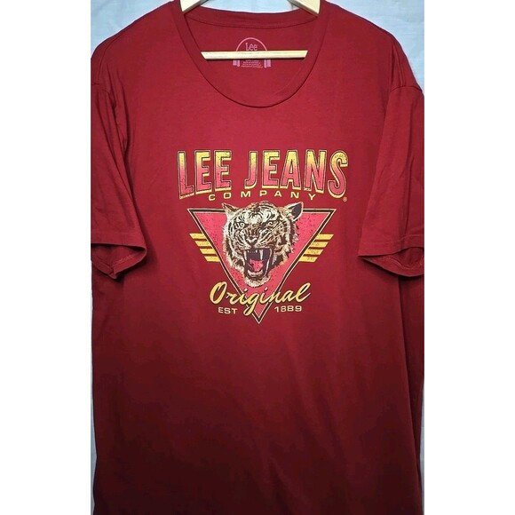 Lee Other - Lee Jeans Company Original T-Shirt, Sz 2XL, Red, Graphic Tiger, 100% Cotton